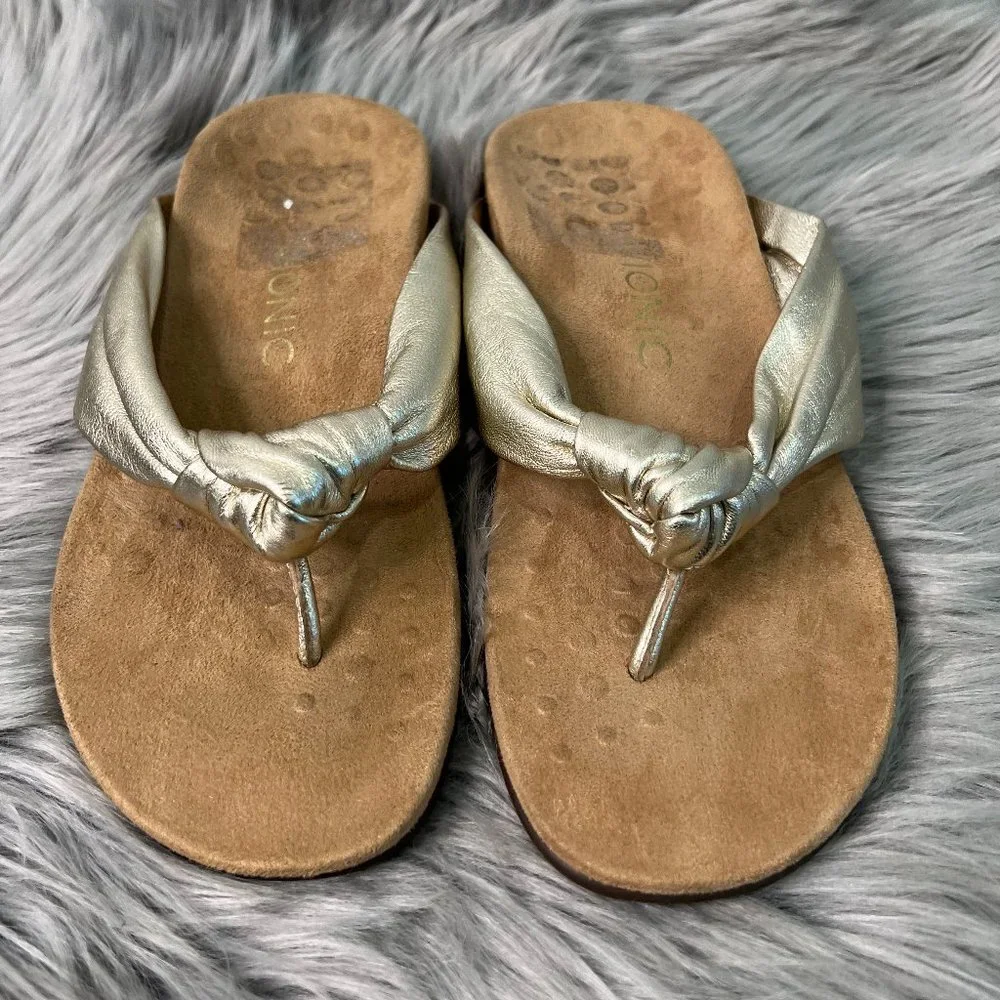 Vionic Womens‎ Rest Pippa Toepost Sandals Champagne Ladies' Size 6